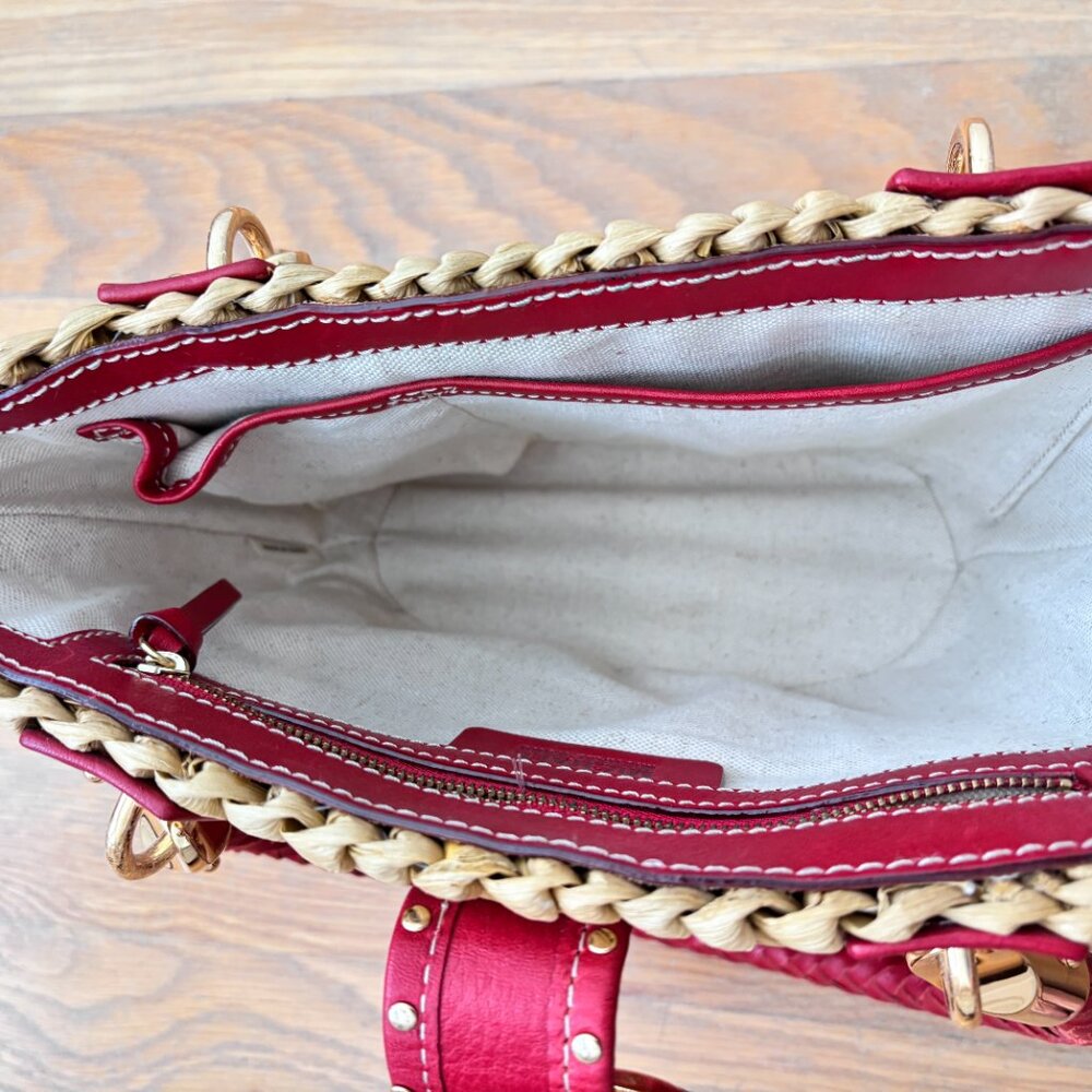 Michael Kors Santorini Raffia/Leather Braided Bag - Picture 11 of 11